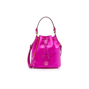 Dámské Crossbody Kabelky Tom Ford Satin Disco Small Bucket On Chain Růžové | 903876-SMN