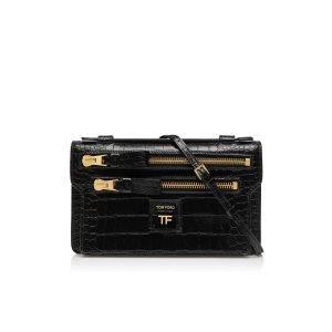 Dámské Crossbody Kabelky Tom Ford Stamped Læder Jennifer Černé | 497308-IOM