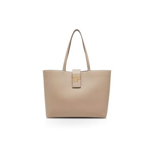 Dámské Kabelky Přes Rameno Tom Ford Grain Læder Tf Small E/W Tote Šedé Hnědé | 936782-IOW