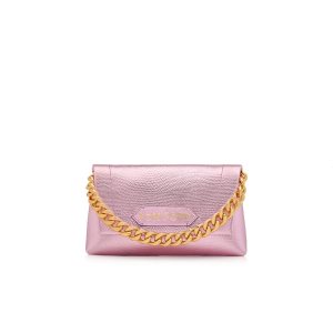 Dámské Kabelky Přes Rameno Tom Ford Laminated Printed Lizard Label Mini Chain Světle Růžové | 439107-IKP