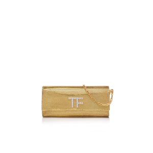 Dámské Kabelky Přes Rameno Tom Ford Metal Mesh Evening Tf Crystal Small On Chain Zlaté | 461709-QCY