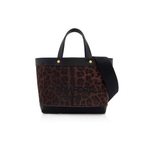 Dámské Kabelky Přes Rameno Tom Ford Nylon Animalier T Screw Mini E/W Hnědé Černé | 687523-BEO