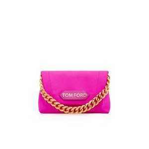 Dámské Kabelky Přes Rameno Tom Ford Satin Label Mini Chain Růžové | 154289-GKL