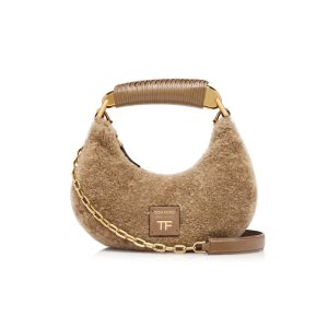 Dámské Kabelky Přes Rameno Tom Ford Shearling Bianca Mini Hobo Béžový | 320675-NJT