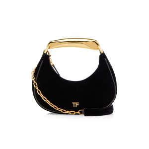 Dámské Kabelky Přes Rameno Tom Ford Velvet Bianca Mini Hobo Černé | 798356-VDT