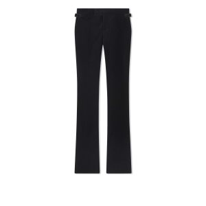 Dámské Kalhoty Tom Ford Bavlněné Velvet Flares Černé | 146729-WNU