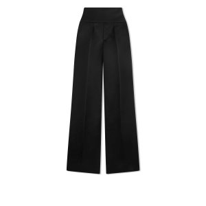 Dámské Kalhoty Tom Ford Double Silk Duchesse Široké Legs Černé | 964817-HJS