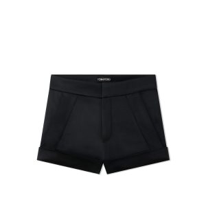 Dámské Kalhoty Tom Ford Fluid Double-faced Satin Shorts Černé | 027548-BXA