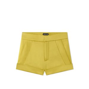 Dámské Kalhoty Tom Ford Fluid Double-faced Satin Shorts Charteuse Citrine | 159672-VLO