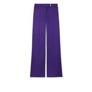 Dámské Kalhoty Tom Ford Fluid Double-faced Satin Široké Legs Fialové | 285630-XRO