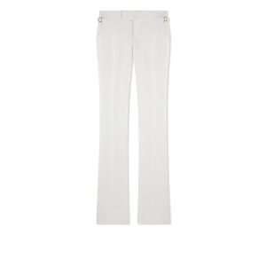 Dámské Kalhoty Tom Ford Hopsack Tailoring Flares Chalk | 610439-UYD