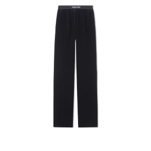 Dámské Kalhoty Tom Ford Lehké Velvet Pj Pants Černé | 540168-JOH