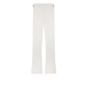 Dámské Kalhoty Tom Ford Plonge Læder Flares Chalk | 357084-CTK