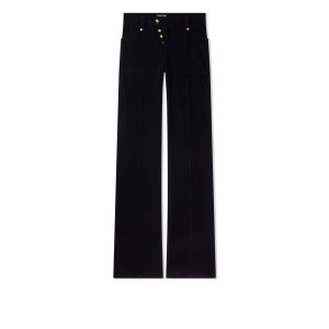 Dámské Kalhoty Tom Ford Pohodlí Denim Široké Legs Černé | 216345-HVK