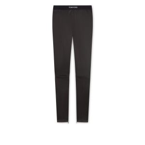 Dámské Kalhoty Tom Ford Stretch Plonge Logoed Leggings Černé | 269714-TXD