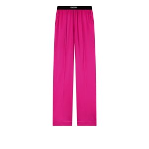 Dámské Kalhoty Tom Ford Stretch Silk Satin Pj Pants Růžové | 452360-KIX