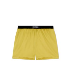 Dámské Kalhoty Tom Ford Stretch Silk Satin Boxerské Shorts Charteuse Citrine | 983107-NDP