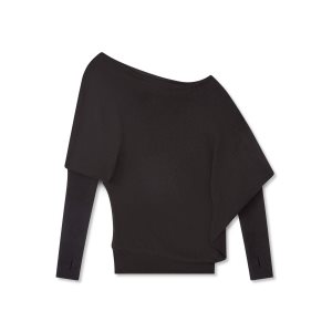Dámské Knitwear Tom Ford Fine Cashmere Silk Off The Shoulder Černé | 506498-QBT