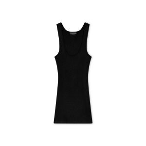 Dámské Knitwear Tom Ford Fine Silk Rib Tank Top Černé | 906382-VUW