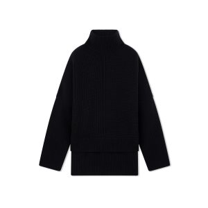 Dámské Knitwear Tom Ford Soft Cashmere Rib Asymmetric Černé | 314025-IPF