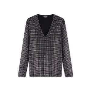 Dámské Knitwear Tom Ford Sparkle Cashmere Slightly Oversize Černé | 976130-RDK