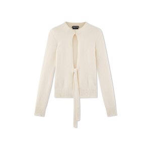 Dámské Knitwear Tom Ford Stretch Bavlněné Cashmere Cardigan Chalk | 129857-KTW
