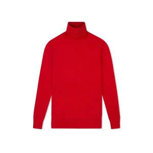 Dámské Knitwear Tom Ford Super Light Silk Rib Turtleneck Červené | 260158-NUF