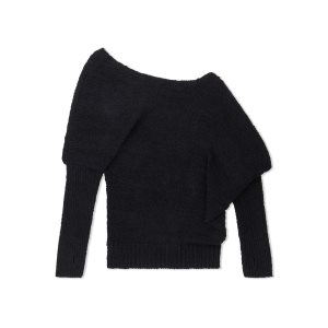 Dámské Knitwear Tom Ford Textured Bavlněné Off The Shoulder Černé | 152836-RVN