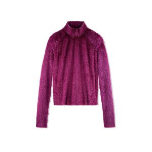 Dámské Knitwear Tom Ford Viscose 'Fur' Turtleneck Top Fuschia | 378062-DFZ