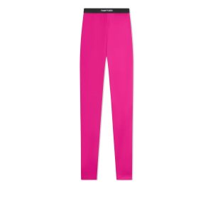 Dámské Legíny Tom Ford Stretch Lycra Logoed Fuschia | 804276-GOU