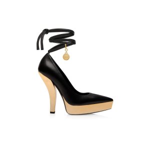 Dámské Lodičky Tom Ford Nappa Læder Scoop Ankle Wrap Černé | 329547-ZKG