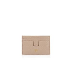 Dámské Malé Peněženky Tom Ford Grain Læder Classic Tf Card Holder Šedé Hnědé | 243860-JNS