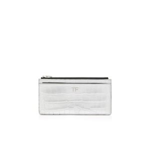 Dámské Malé Peněženky Tom Ford Metallic Stamped Læder Multifunctional Wallet Stříbrné | 157083-VTH