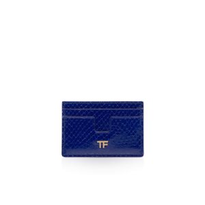 Dámské Malé Peněženky Tom Ford Printed Python Classic Tf Card Holder Blankyt | 589246-OXR