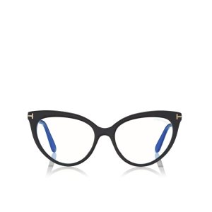 Dámské Optický Tom Ford Blue Block Cat Eye Černé | 032946-TIC