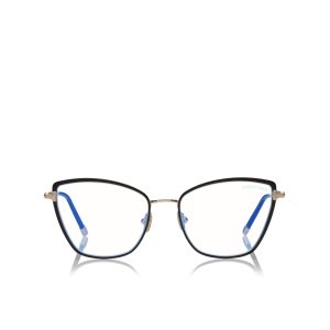 Dámské Optický Tom Ford Blue Block Soft Cat Eye Černé | 154309-RLE