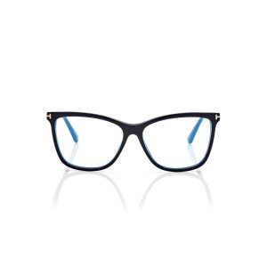 Dámské Optický Tom Ford Blue Block Soft Cat Eye Clip On Sun Černé | 371486-KPQ