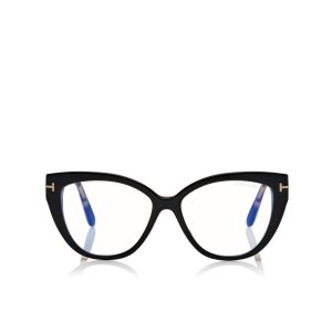Dámské Optický Tom Ford Blue Block Soft Cat Eye Černé Hnědé | 721048-FGK
