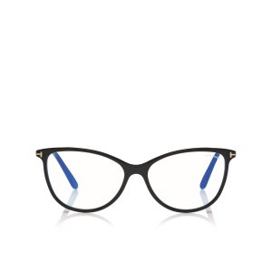 Dámské Optický Tom Ford Blue Block Soft Round Černé | 801367-LME