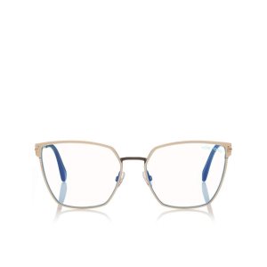 Dámské Optický Tom Ford Blue Block Soft Square Černé Bílé | 327840-JOK