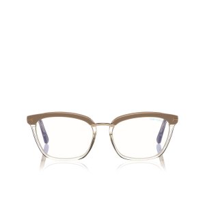 Dámské Optický Tom Ford Blue Block Soft Square Růžové Bílé | 475231-XYZ