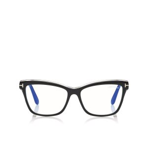 Dámské Optický Tom Ford Blue Block Soft Square Černé | 723648-VDU