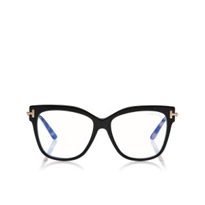 Dámské Optický Tom Ford Blue Block Square Shape Černé Hnědé | 570461-WIC