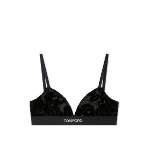 Dámské Podprsenky Tom Ford Primrose Floral Tulle Devore' Signature Černé | 842375-EFA