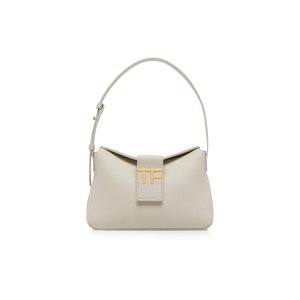 Dámské Přebalovací Tašky Tom Ford Grain Læder Tf Mini Hobo Chalk | 603724-ZEP