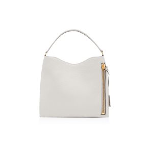 Dámské Přebalovací Tašky Tom Ford Grain Læder Small Alix Hobo Chalk | 783519-OLA