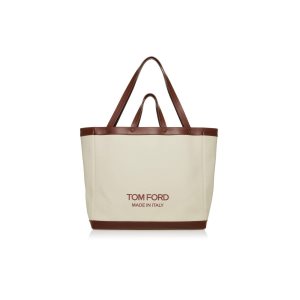 Dámské Přebalovací Tašky Tom Ford Textured Platene T Screw Medium Bílé | 364709-DJY
