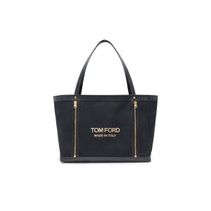 Dámské Přebalovací Tašky Tom Ford Textured Platene T Screw Černé Zlaté | 513082-TRU