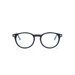 Dámské Sluneční Brýle Tom Ford Blue Block Round Opticals Clip On Sun Černé | 613420-MJC