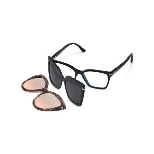 Dámské Sluneční Brýle Tom Ford Double Clip On Blue Block Opticals Černé | 069157-BCJ